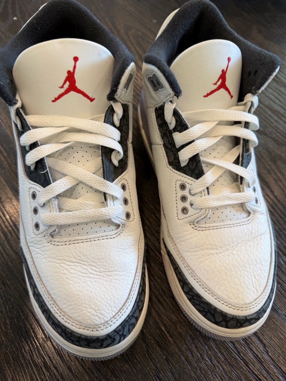 Nike Air Jordan 3 Retro White Cement Grey Shoes size 7Y - Picture 5 of 13